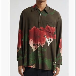 OUR LEGACY Above Hell of Ween Print Button-Up Shirt